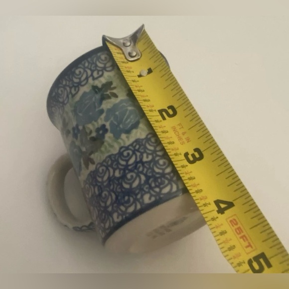 Blue Rose Signed Polish Pottery Spring Blossom 8-10oz  Coffee/Tea Mug - Picture 9 of 9